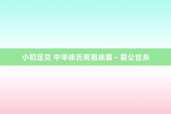 小初足交 中华徐氏南祖徐霸～霸公世糸
