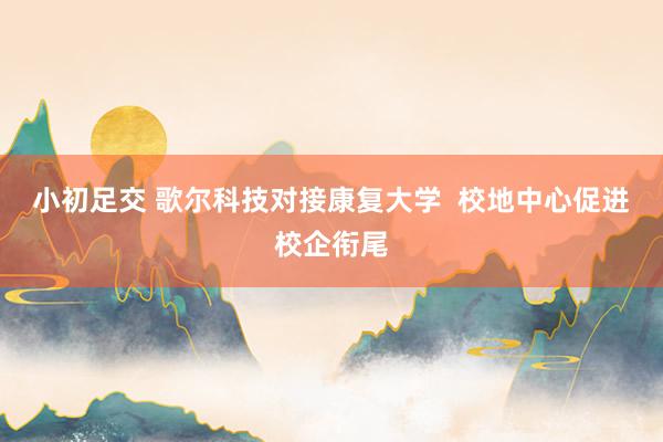 小初足交 歌尔科技对接康复大学  校地中心促进校企衔尾