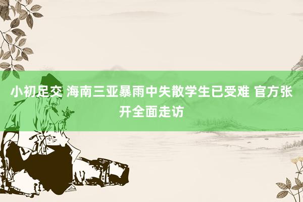 小初足交 海南三亚暴雨中失散学生已受难 官方张开全面走访