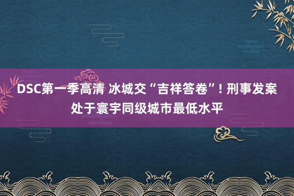 DSC第一季高清 冰城交“吉祥答卷”! 刑事发案处于寰宇同级城市最低水平