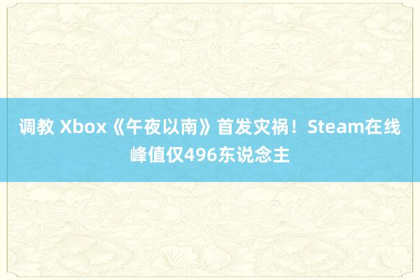 调教 Xbox《午夜以南》首发灾祸！Steam在线峰值仅496东说念主